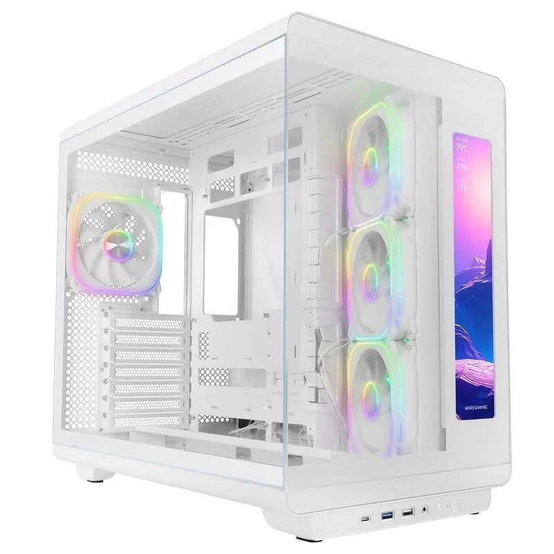 Case PC Mars Gaming MC-REVMAX Display Panoramico IPS 11,8" Bianco - immagine 1