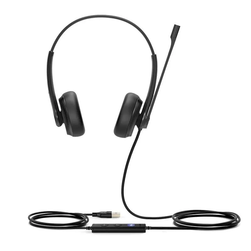 Auricolari Yealink UH34 Dual Teams con cavo USB-A, cancellazione rumore, ufficio, nero - immagine 1