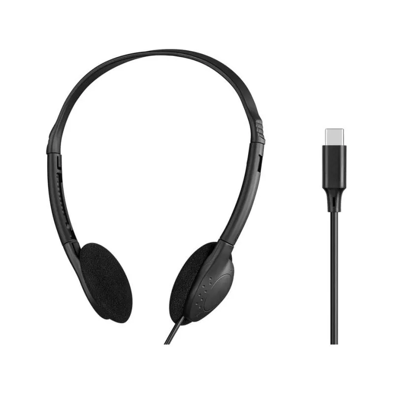 Cuffie Sandberg 825-32 con cavo USB-C per ufficio, microfono integrato, nero - immagine 1