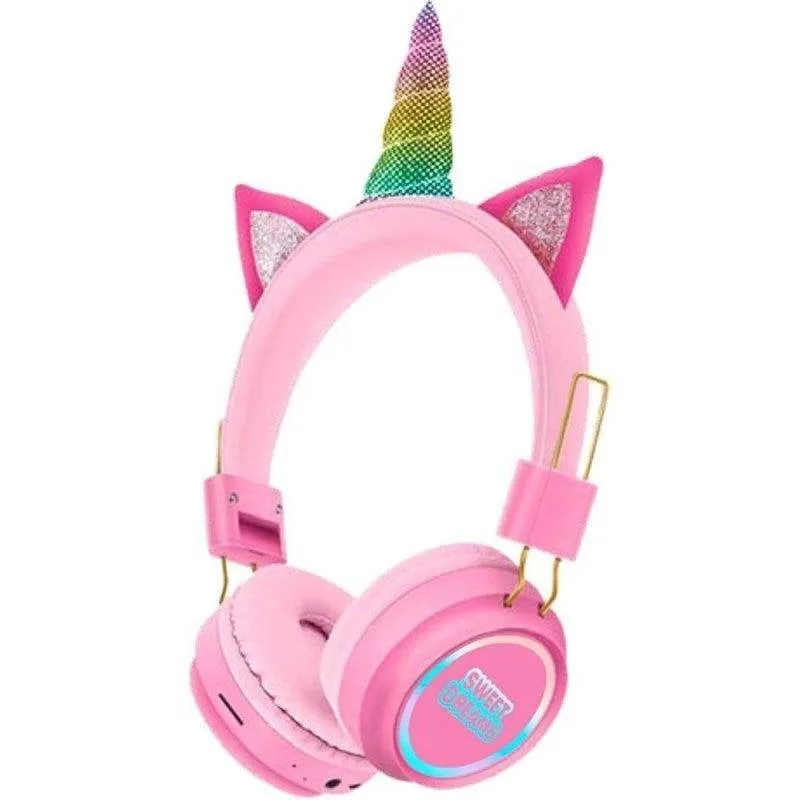 Cuffie Kids Licensing Sweet Dreams Bluetooth wireless per bambini rosa con LED - immagine 1