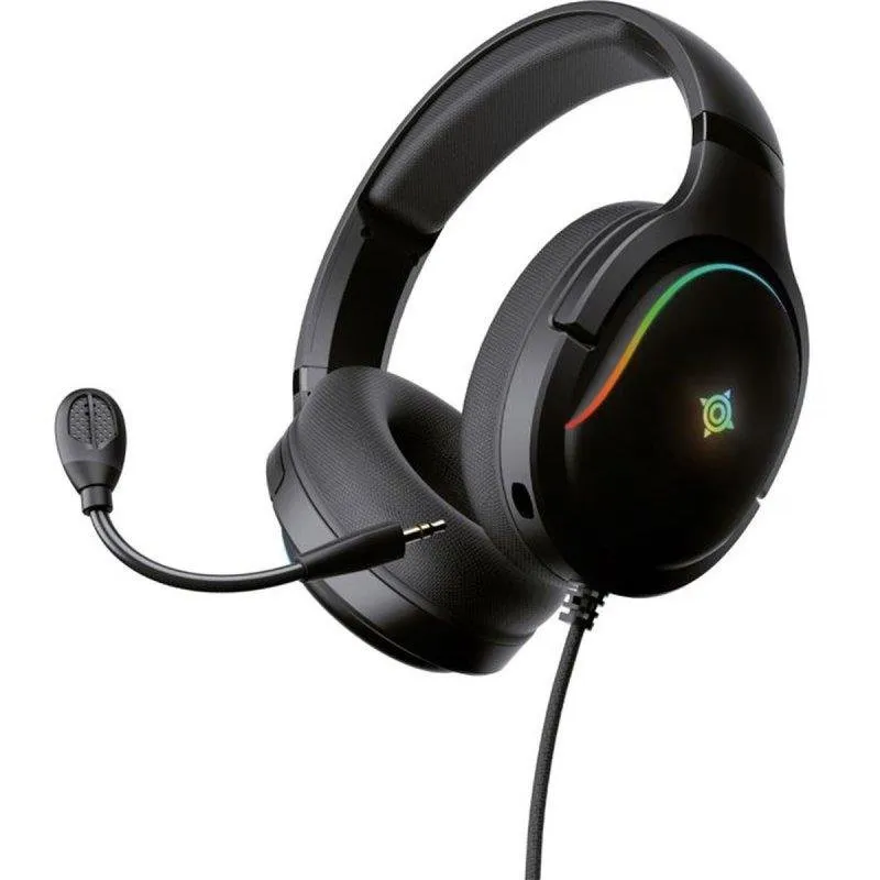 Cuffie Gaming Nova Gaming Borealis con cavo 3,5 mm, driver 40 mm, microfono staccabile RGB nero - immagine 1