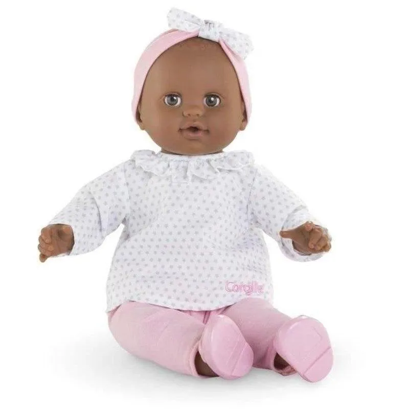 Bambola Corolle Mon Grand Poupon Lucie 36 cm Corpo Morbido Occhi Chiusi Marroni - immagine 1