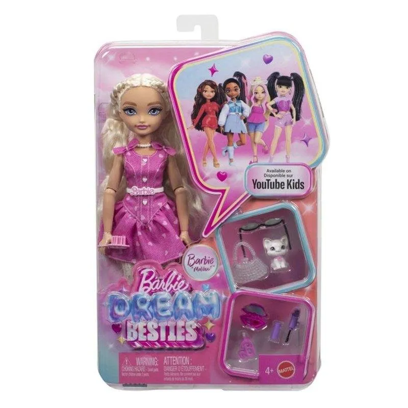 Bambola di Moda Barbie Dream Besties Malibu 29,8 cm con 7 Accessori - immagine 1