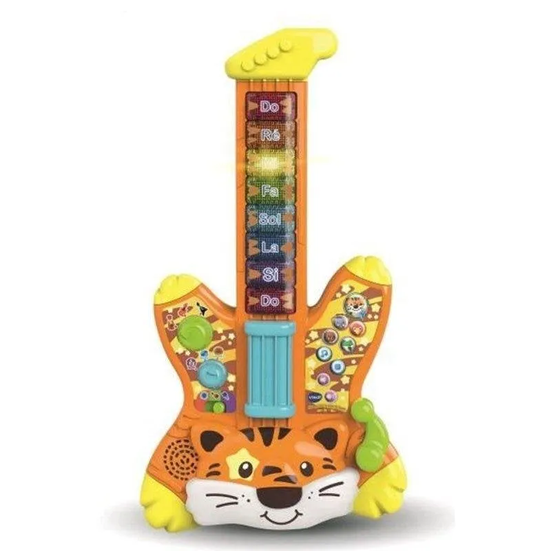 Chitarra Elettrica Giocattolo VTech Baby Jungle Rock Tigre Luci Suoni 2-5 Anni - immagine 1