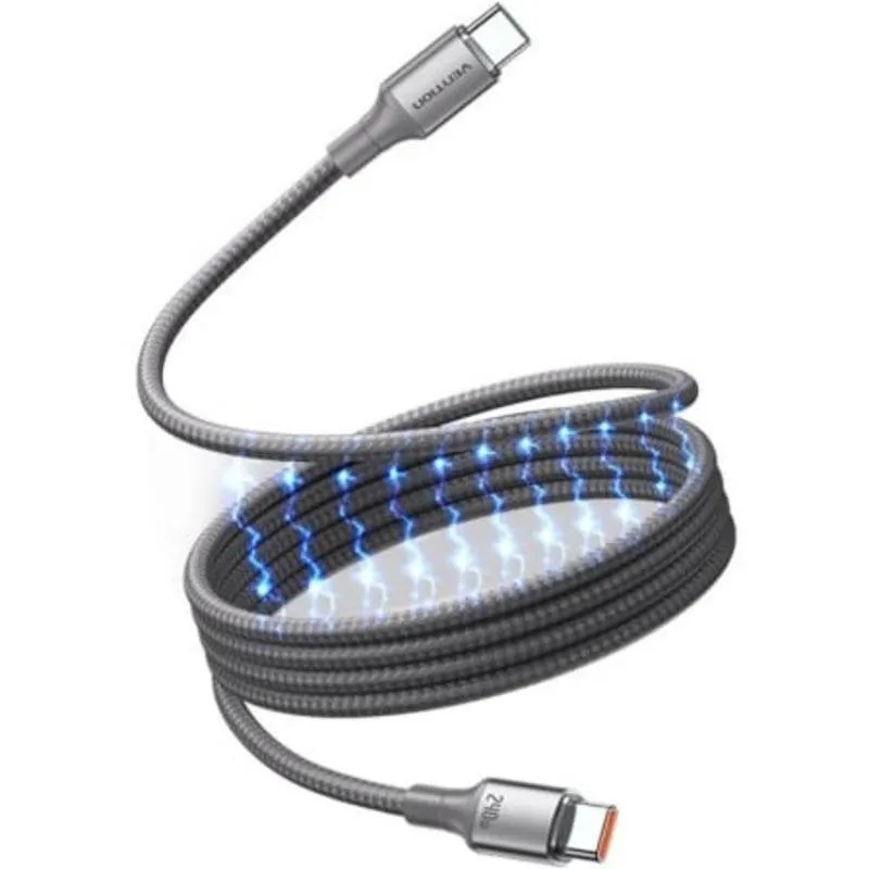 Cavo Magnetico USB-C Vention TSAJG 240W 5A 1,5m Titanio - immagine 1