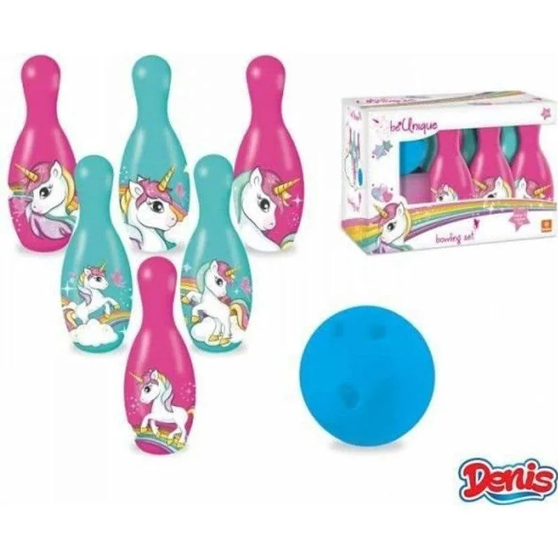 Mondo Gioco di Bocce Infantili Unicorno: 6 Birilli 19 cm e 1 Palla in Plastica Resistente - immagine 1