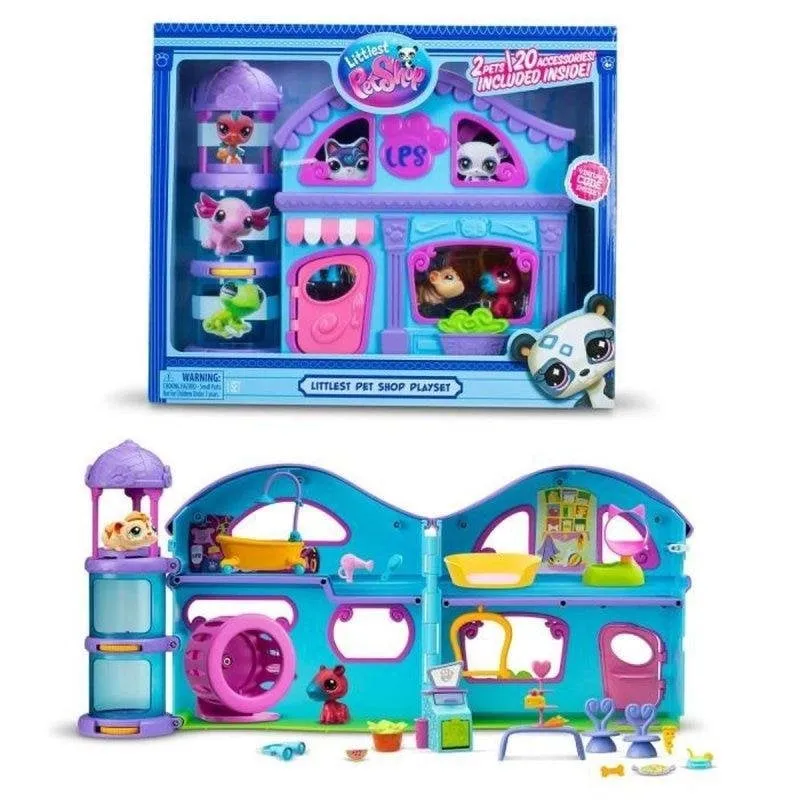 Bandai Littlest Pet Shop Grande Casa Playset 3 Figurine 20+ Accessori - immagine 1