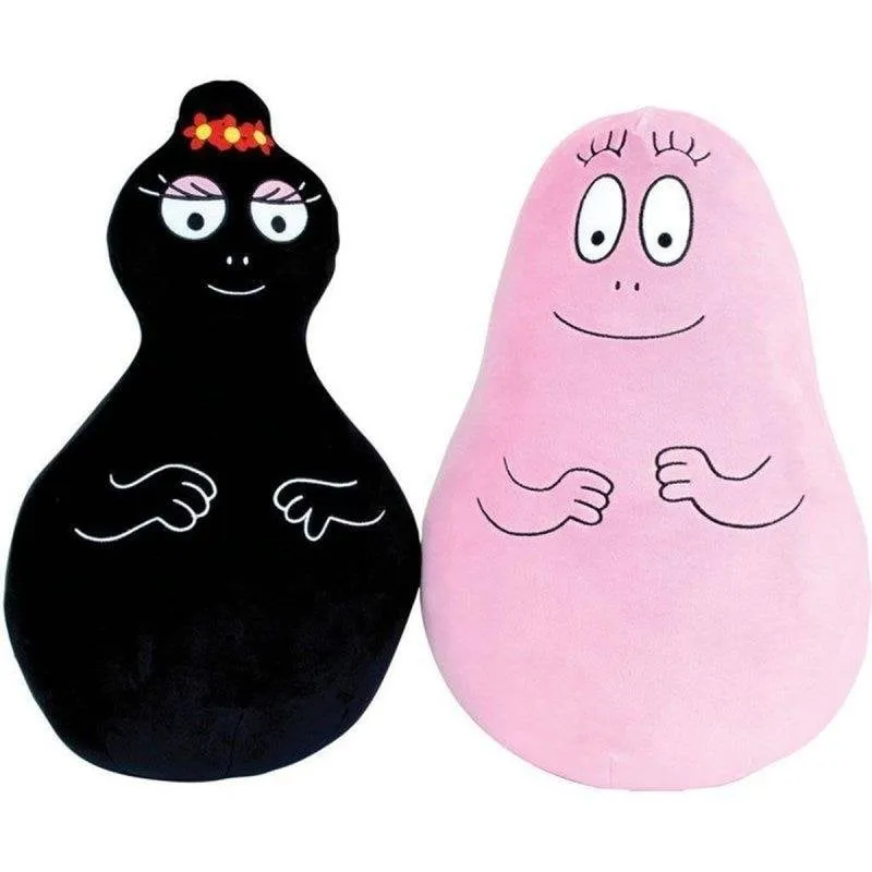 Pack 2 Cuscini Peluche Jemini Barbapapa e Barbamama 40 cm Forma a Pera - immagine 1