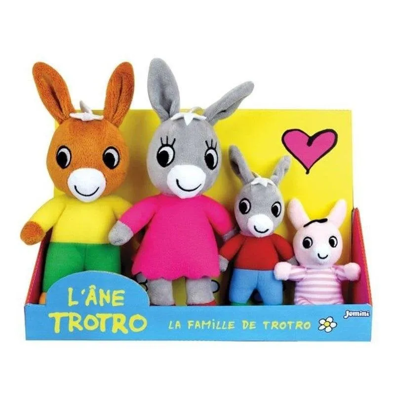 Jemini Peluche Set Trotro Family 4 Pezzi 15/23/11 cm Peluche Ricamato - immagine 1