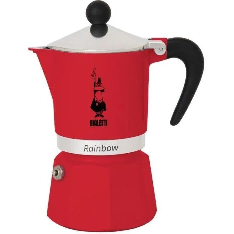 Caffettiera Moka Bialetti Rainbow 0,30 L 6 Tazze Rosso Alluminio - immagine 1