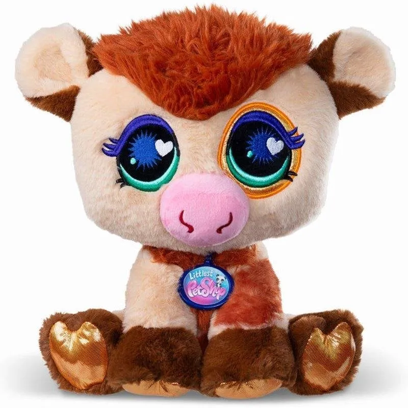 Peluche Bandai Littlest Pet Shop Deluxe Mucca 25 cm Seduta Multicolore - immagine 1