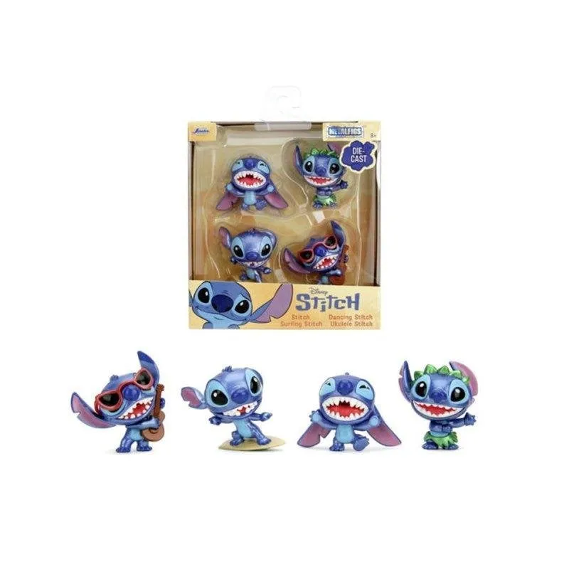 Figurina Jada Disney Stitch 4-Pack Metallo 6 cm Finitura Metallica - immagine 1