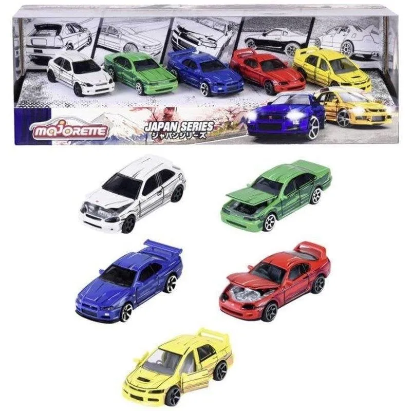 Set Majorette Japan Series 5 Macchinine Miniatura 1/64 Porte Apribili - immagine 1