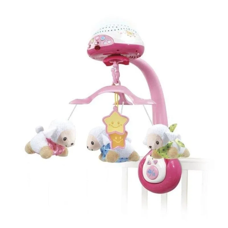 Mobile Musicale VTech Lumi 3-in-1 rosa con proiettore di stelle e luc notturna staccabile - immagine 1