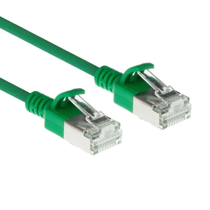 Cavo di Rete ACT CAT6A Slimline S/FTP LSZH 7 m Verde - immagine 1