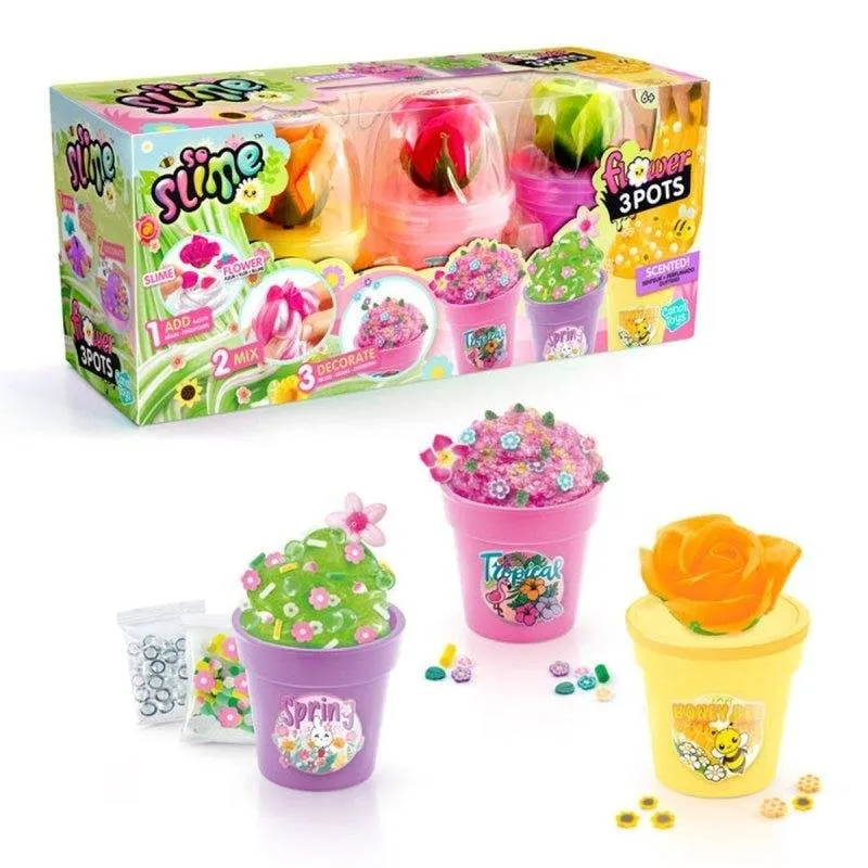 Kit Creativo Canal Toys So Slime Flower 3 Vasetti Slime Profumato - immagine 1