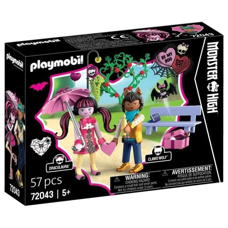 Set PLAYMOBIL Monster High Appuntamento di San Valentino Draculaura Clawd Wolf 126 pezzi - immagine 1
