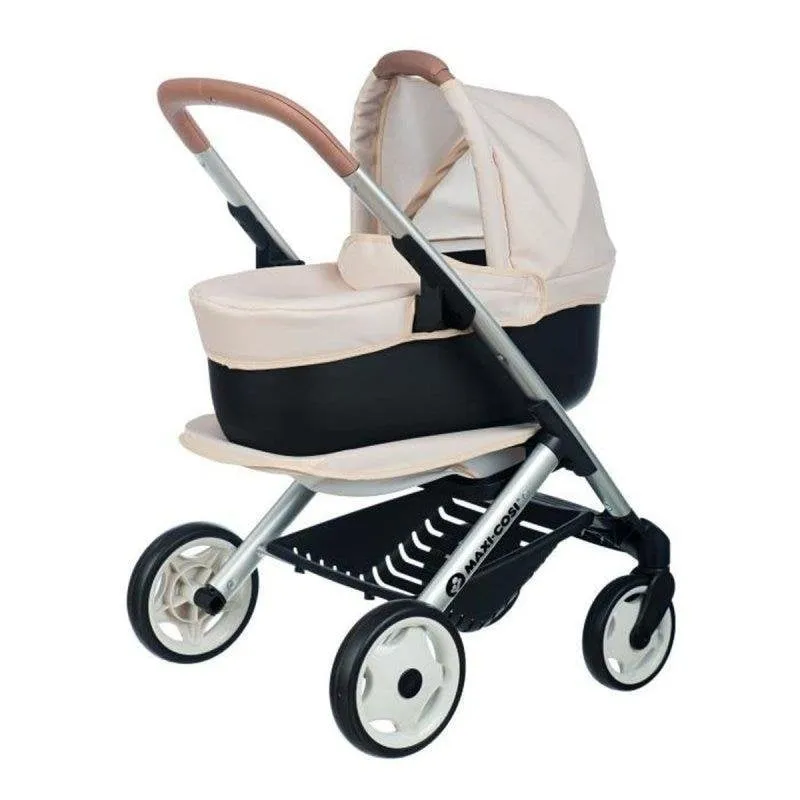 Carrozzina per bambole Smoby 3 in 1 beige con cestino staccabile e sedile convertibile - immagine 1