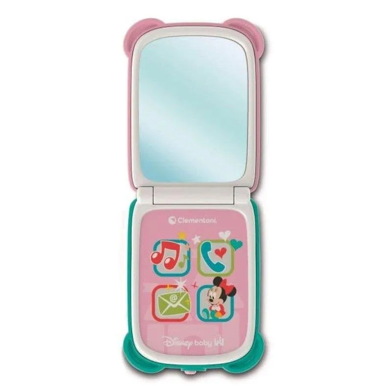 Telefono giocattolo flip Minnie Disney Clementoni con luci, suoni e specchio - immagine 1
