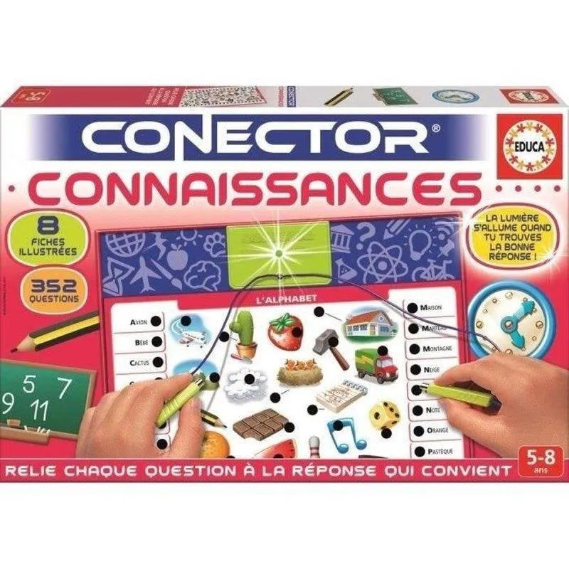 Gioco Educa Connector Connaissances 352 Domande 8 Schede Illustrate Indicatori Luminosi per Bambini 4+ - immagine 1