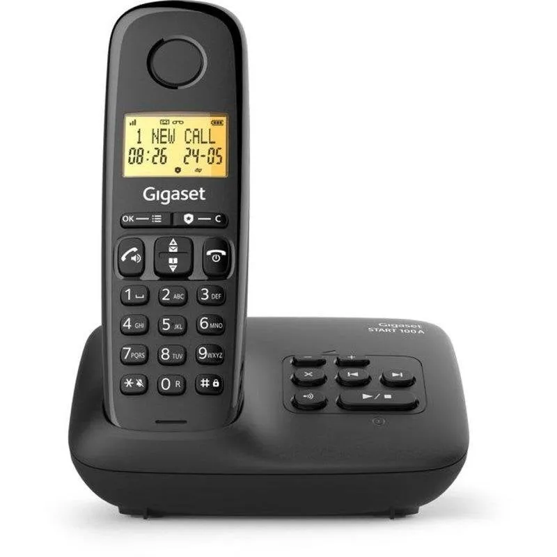 Telefono DECT Gigaset Basic 100a Nero Altoparlante Mani Libere 11h - immagine 1