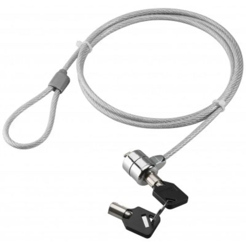 Cavo Antifurto Techly 106060 1,4 m 2 Chiavi Argento - immagine 1
