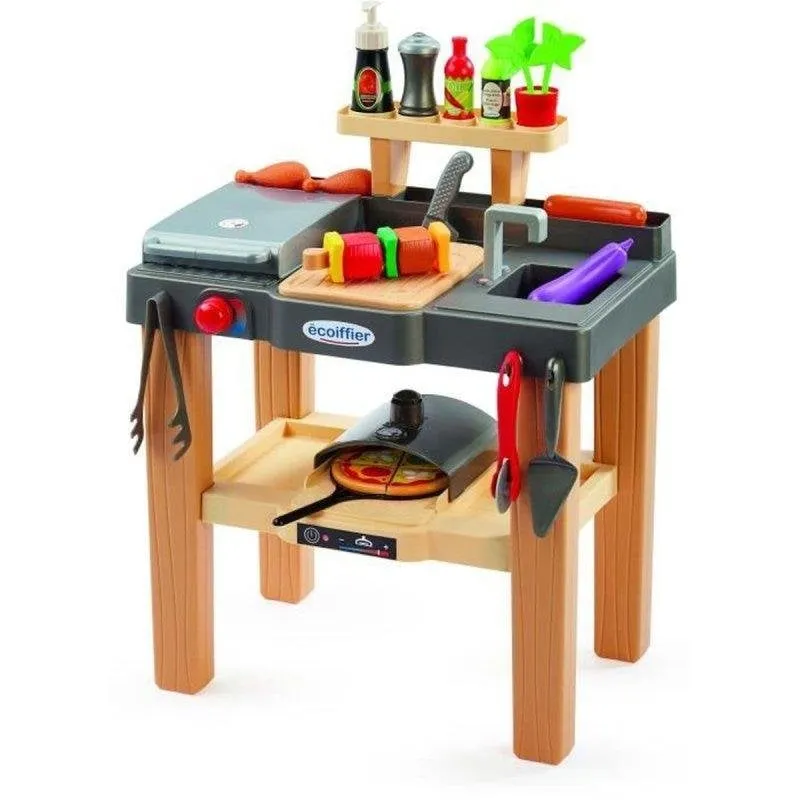 Cucina Estiva per Bambini Ecoiffier con Forno per Pizza e Piastra - immagine 1