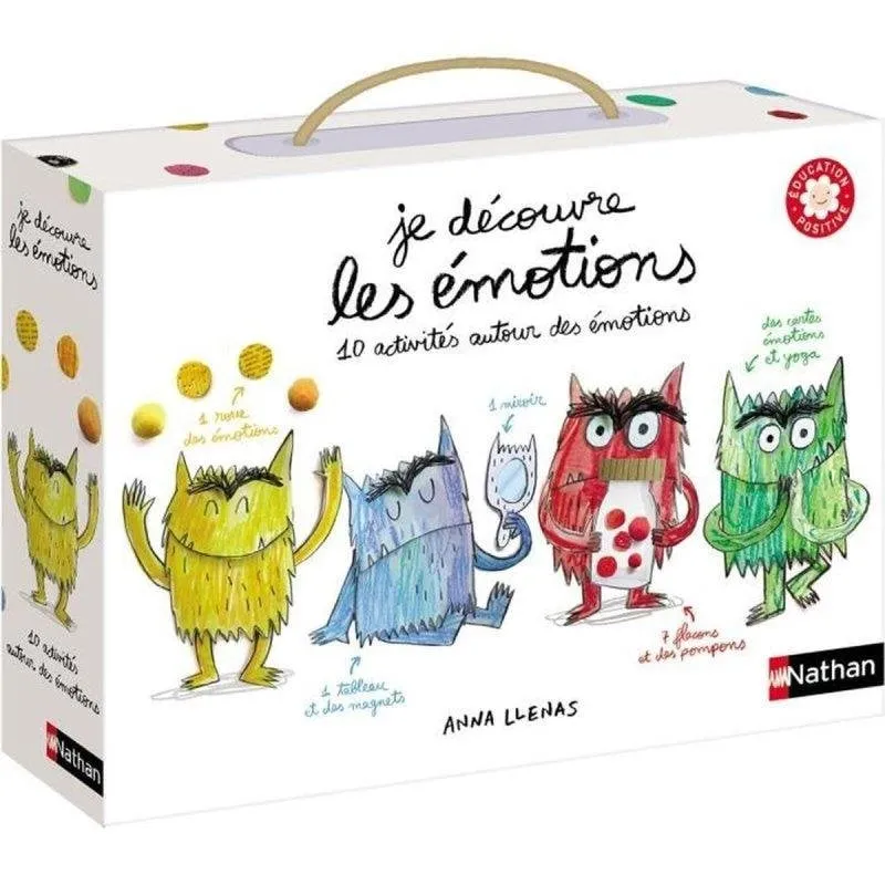Kit Attività Emozioni Nathan 10 Attività + Schede + Ruota + Specchio + Lavagna Magnetica - immagine 1