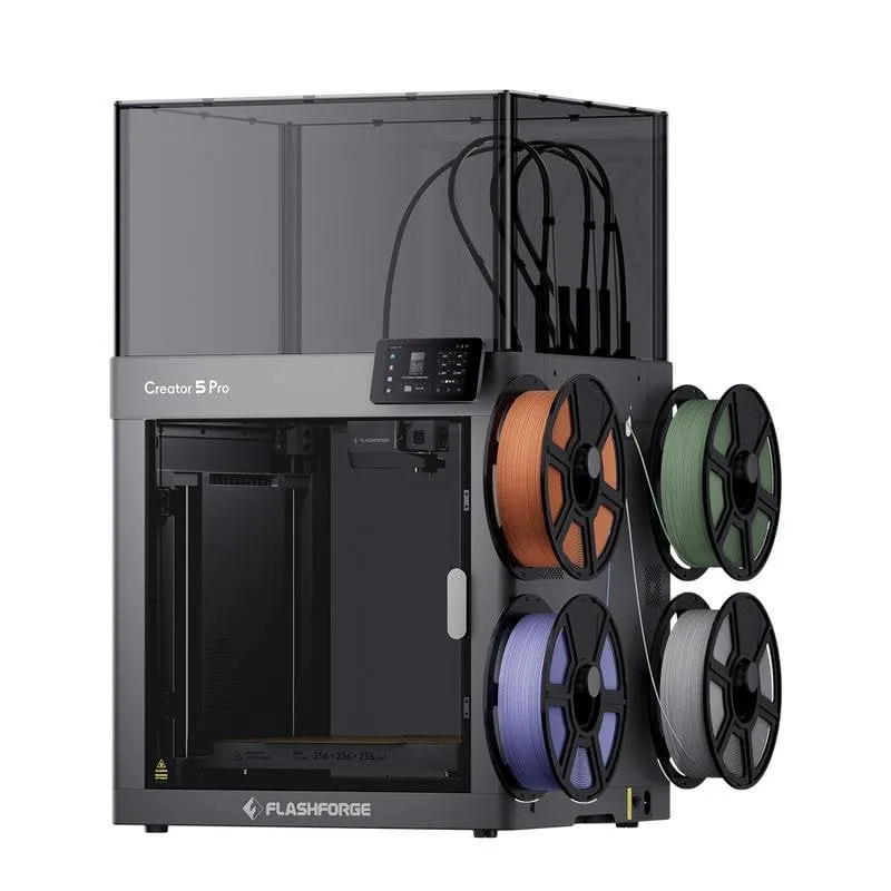 Stampante 3D Flashforge Creator 5 Pro 4 teste Wifi USB finestra visione - immagine 1