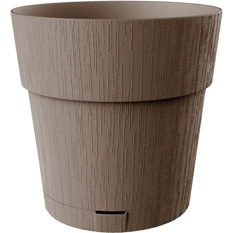 Vaso Stefanplast Ethica 40 cm Deposito acqua 2 L Grigio Texture Legno verticale - immagine 1