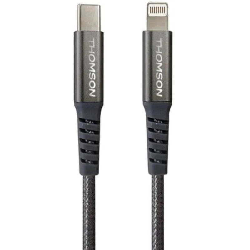 Cavo USB-C a Lightning THOMSON 1,5m Grigio Intrecciato Nylon 5A - immagine 1