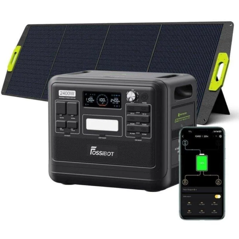 Stazione di energia Fossibot F2400 2048Wh 3 porte AC 6 USB Batteria LiFePO4 Ricarica rapida - immagine 1