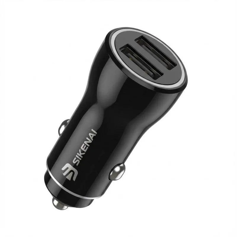 Caricatore Auto USB Doppio SIKENAI C12 3.1A Nero - immagine 1