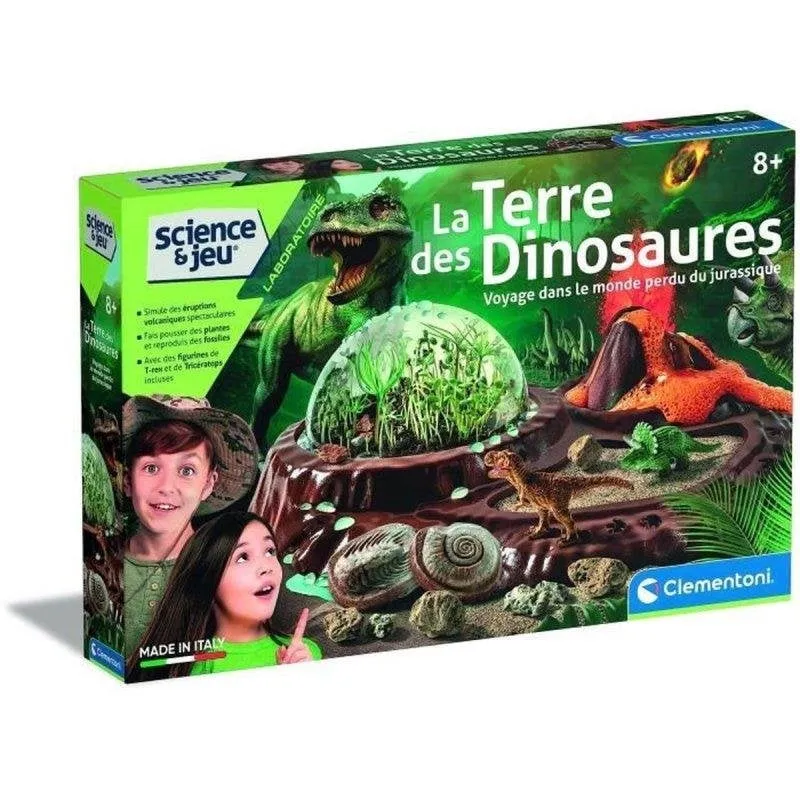 Kit Terrario Preistorico Clementoni con Vulcano, Fossili e Vernici - 8 anni - immagine 1