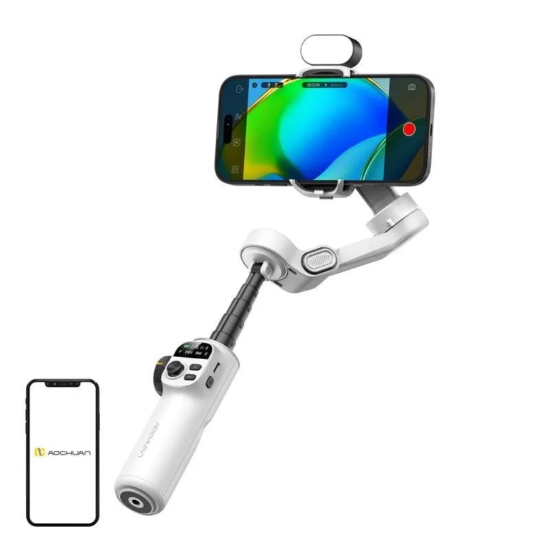 Gimbal AOCHUAN Smart X2 3 Assi RGB 7 Colori Bianco - immagine 1