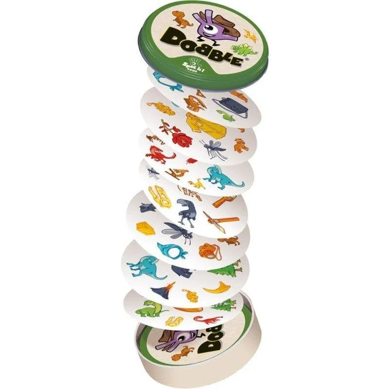 Gioco di Osservazione e Riflessi Asmodee Dobble Dinosaurios 55 Carte Rotonde - immagine 1