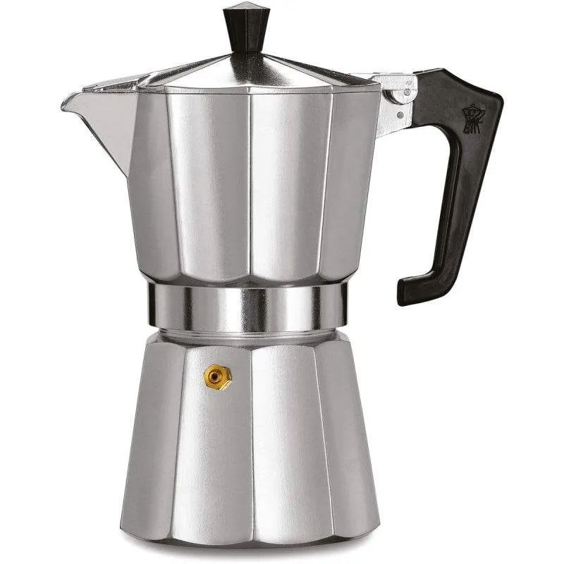 Caffettiera Moka Pezzetti Italexpress Alluminio Opaco 6 Tazze Design Sfaccettato - immagine 1