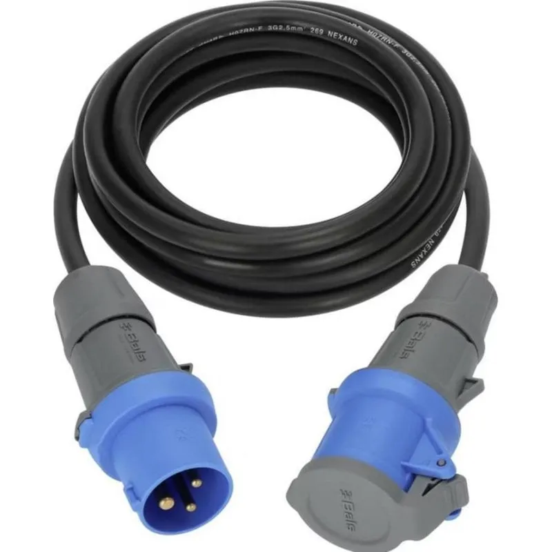 Multipresa Brennenstuhl 5 m CEE 16 A IP44 Gomma Neoprene Blu Grigio Nero - immagine 1