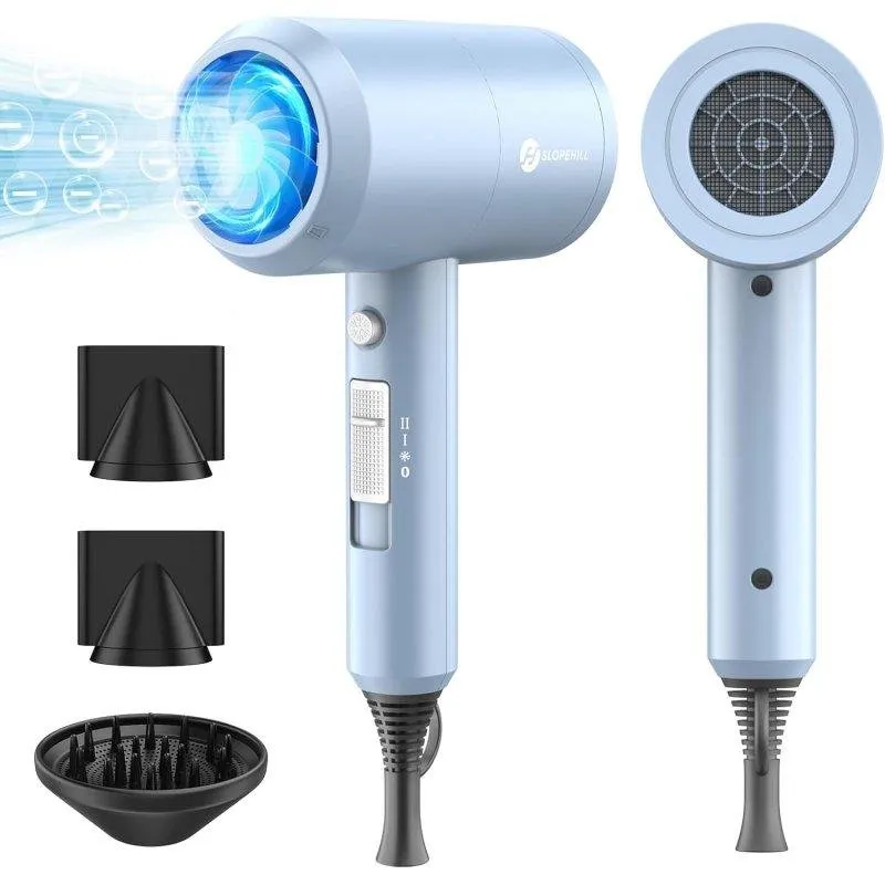 Phon Professionale Ionico Dam Electronics 1800W 2 Velocità 2 Temperature Blu Colpo d'aria fredda - immagine 1