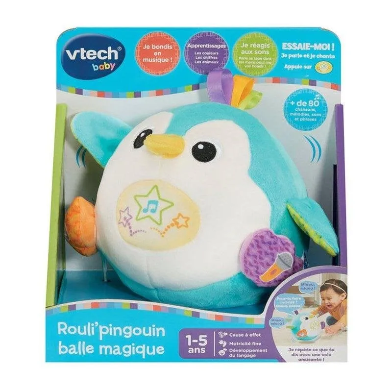 VTech Baby Rouli'pingouin Magic Ball Peluche Interattivo Multicolore ABC/123 - immagine 1