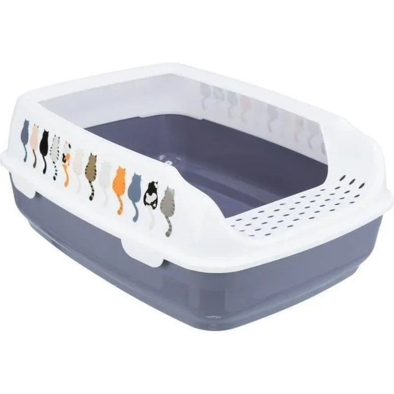 Trixie Delio Cassetta Aperta Gatti Bordi Alti 38x20x50 cm Grigio Bianco Plastica - immagine 1