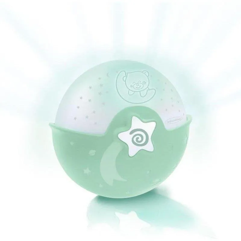 Luce Notturna Infantino Projecto Lampe 302048 Proiettore Stelle Lune Sensor Suono Verde Menta - immagine 1