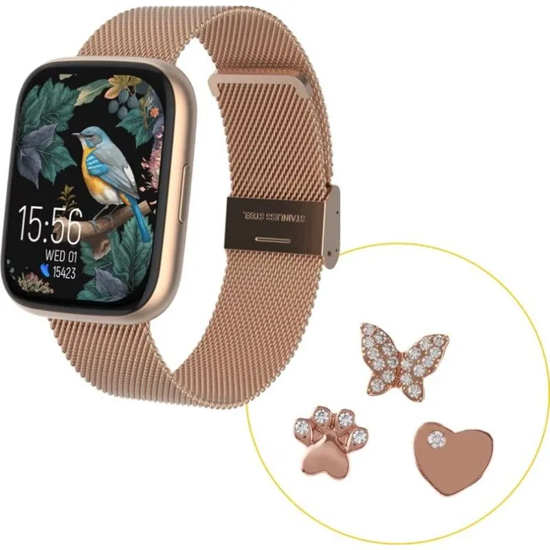 Forever ForeVigo 4 Bluetooth 1,95" Rosa Taglia Unica IP68 Misuratore Pressione Cardio - immagine 1