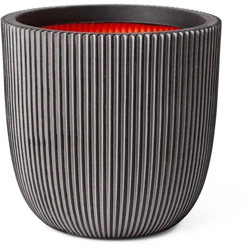 Vaso Sferico Capi Europe Groove NL 43x41 cm Antracite Riciclato Doppia Parete Isolante - immagine 1