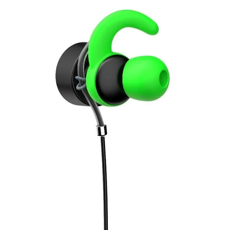 Cuffie HP DHE-7004 con microfono, cablate jack 3,5 mm, uso quotidiano, nero e verde - immagine 1