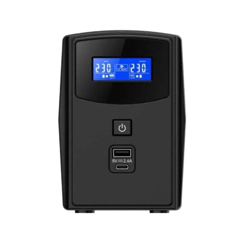 Sai Phasak 1000VA Batteria Piombo 9Ah 8 Ore LCD USB-C USB-A - immagine 1
