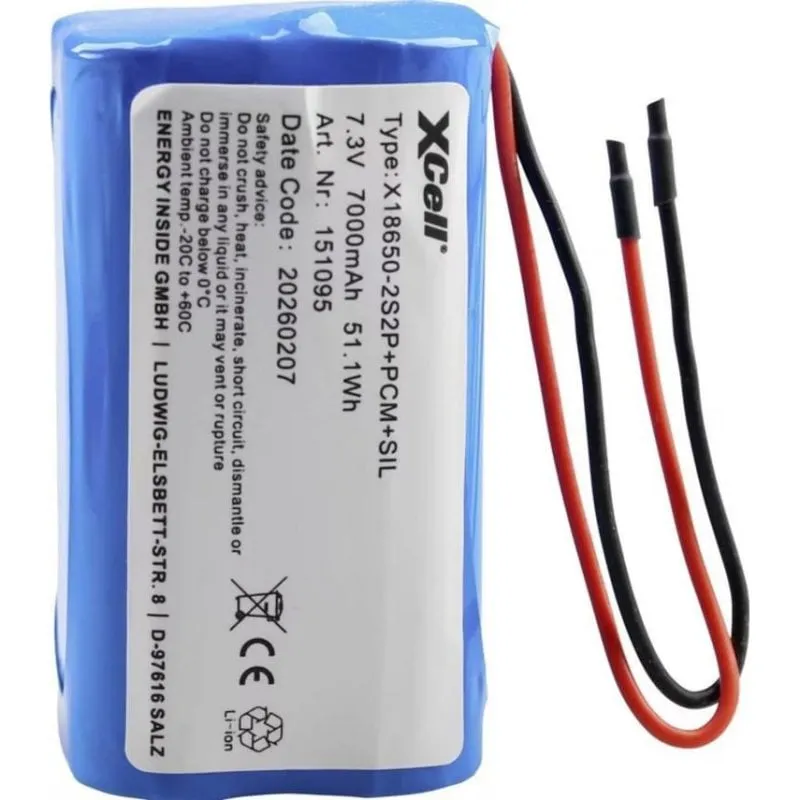 Batteria ricaricabile Li-Ion XCell 7000 mAh 7,40 V formato 18650 - immagine 1