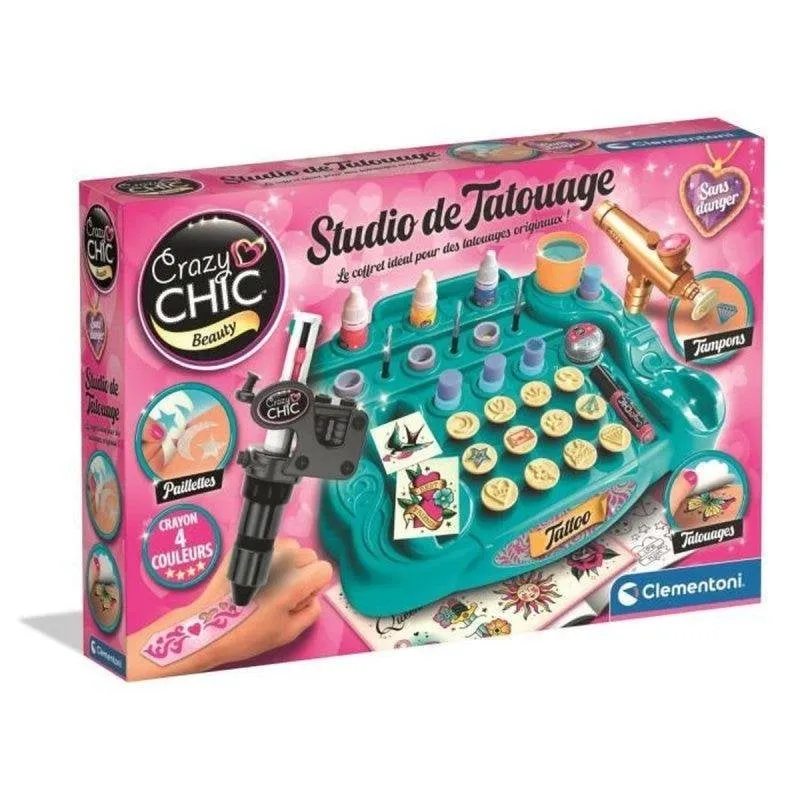 Kit di Tatuaggi Temporanei Clementoni Tattoo Studio per Bambini dai 7 Anni - immagine 1