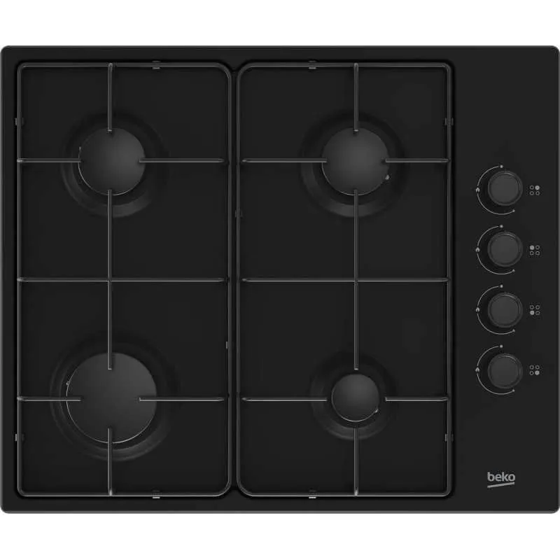 Piano cottura a gas Beko HIGG64123SB 60 cm 4 fuochi nero sicurezza termocoppia - immagine 1