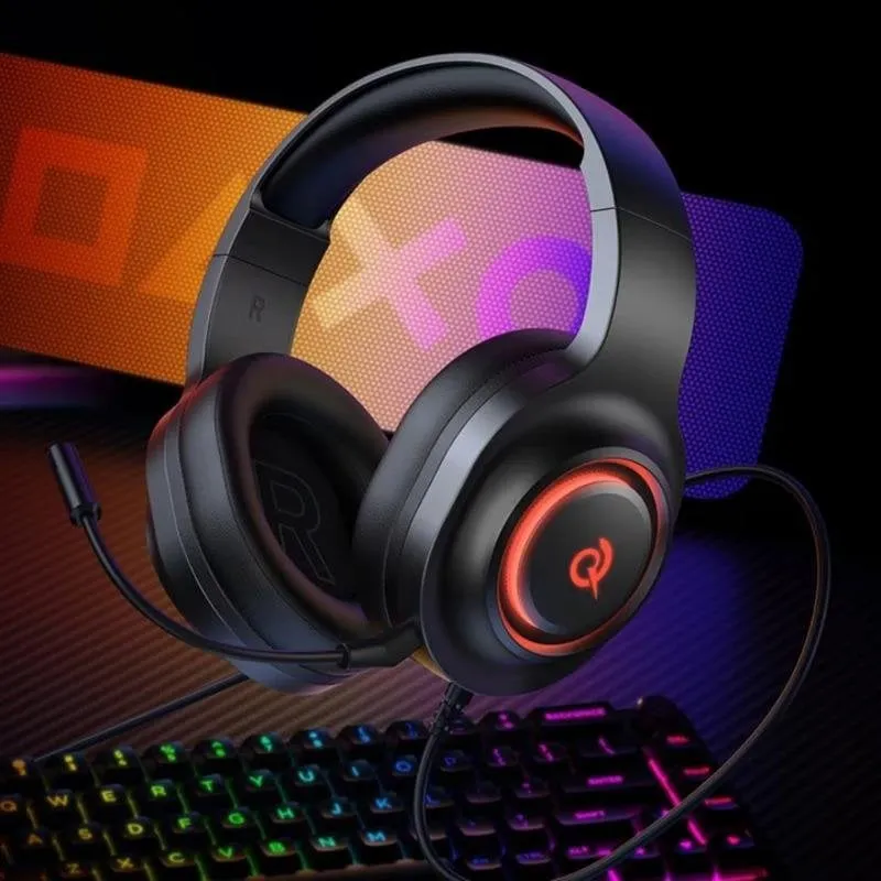 Cuffie QCY V200 Pro con cavo USB-A Suono 7.1 Virtuale RGB Nero - immagine 1
